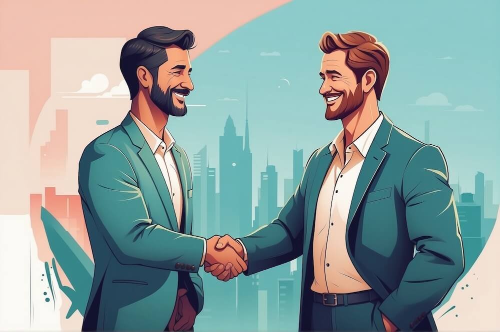 A pyramid diagram showing the foundation of an equity partnership built on trust, strategy, and legal agreement, leading to shared ownership and growth.