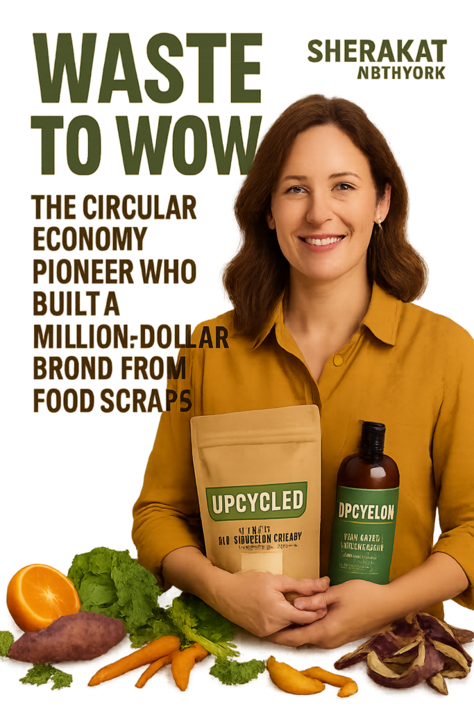 A bar chart comparing the environmental impact (CO2, Water Use, Land Use, Toxicity) of a conventional leather handbag versus a Re-Nueva pineapple leaf handbag.