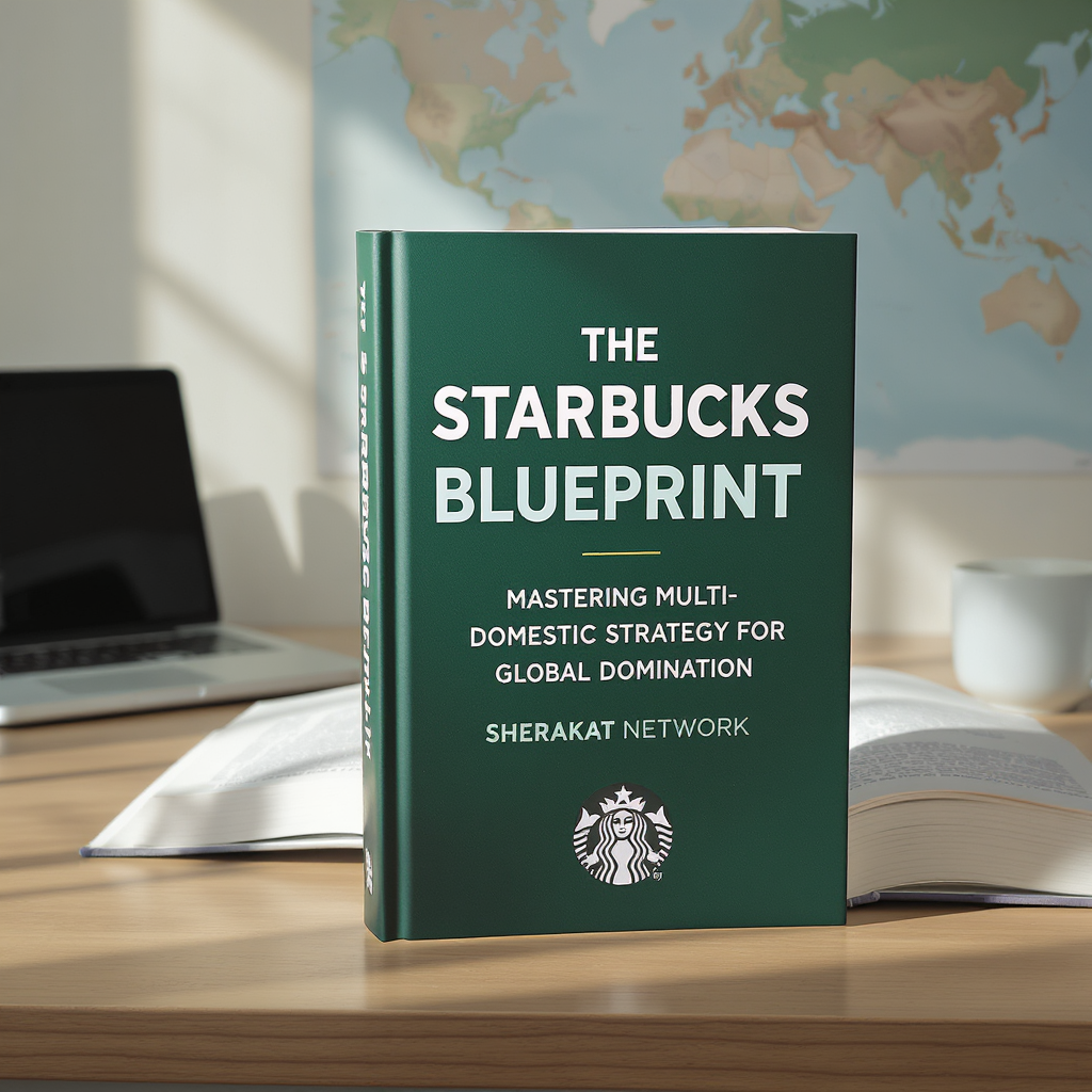 Visual spectrum showing Starbucks balance between global standardization and local adaptation across products, store design, marketing, and operations