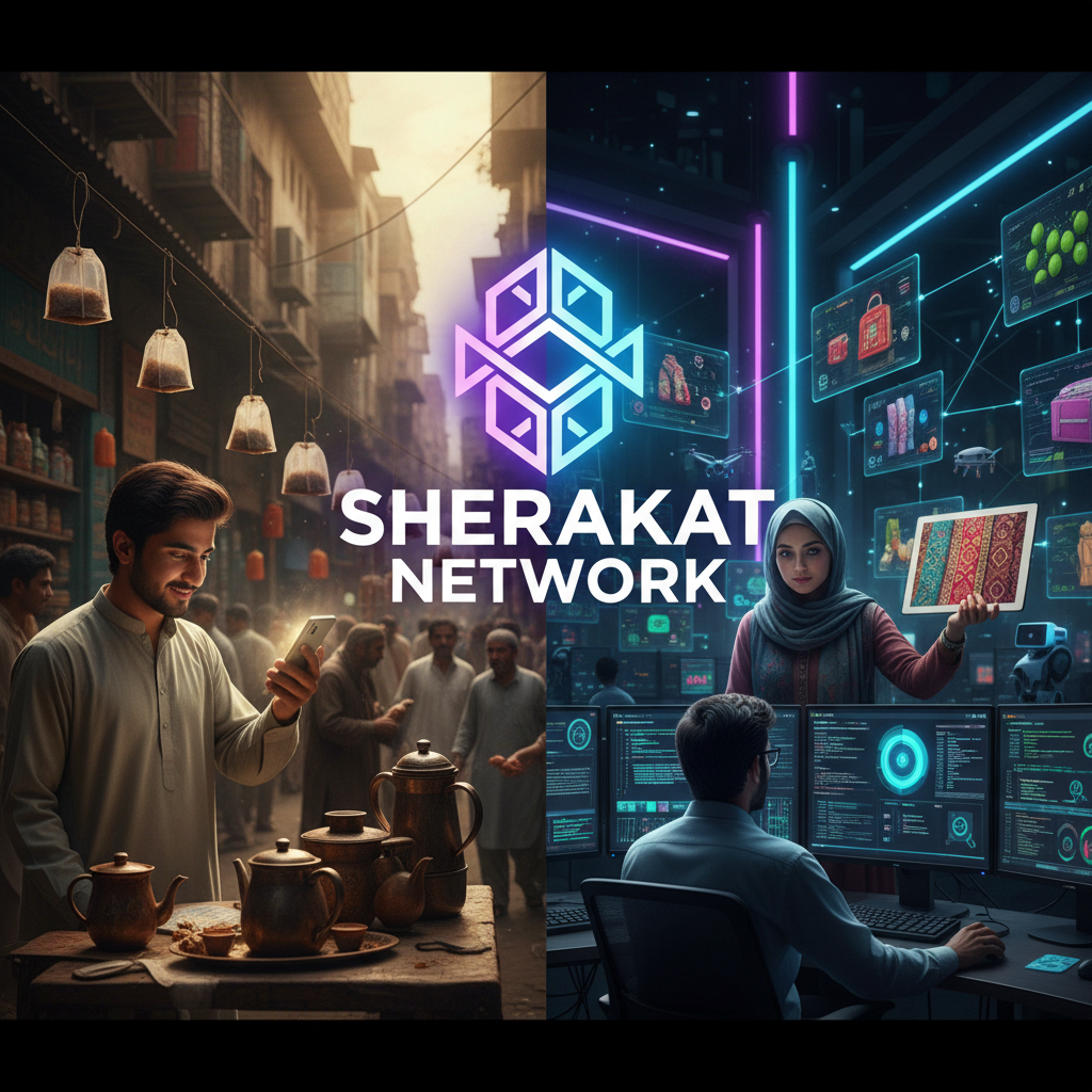 A timeline infographic showing the evolution from a physical stall (cash, local), to an Instagram shop (bank transfer, city-wide), to a Daraz store (COD, nationwide), to an Amazon global seller (digital payments, worldwide).