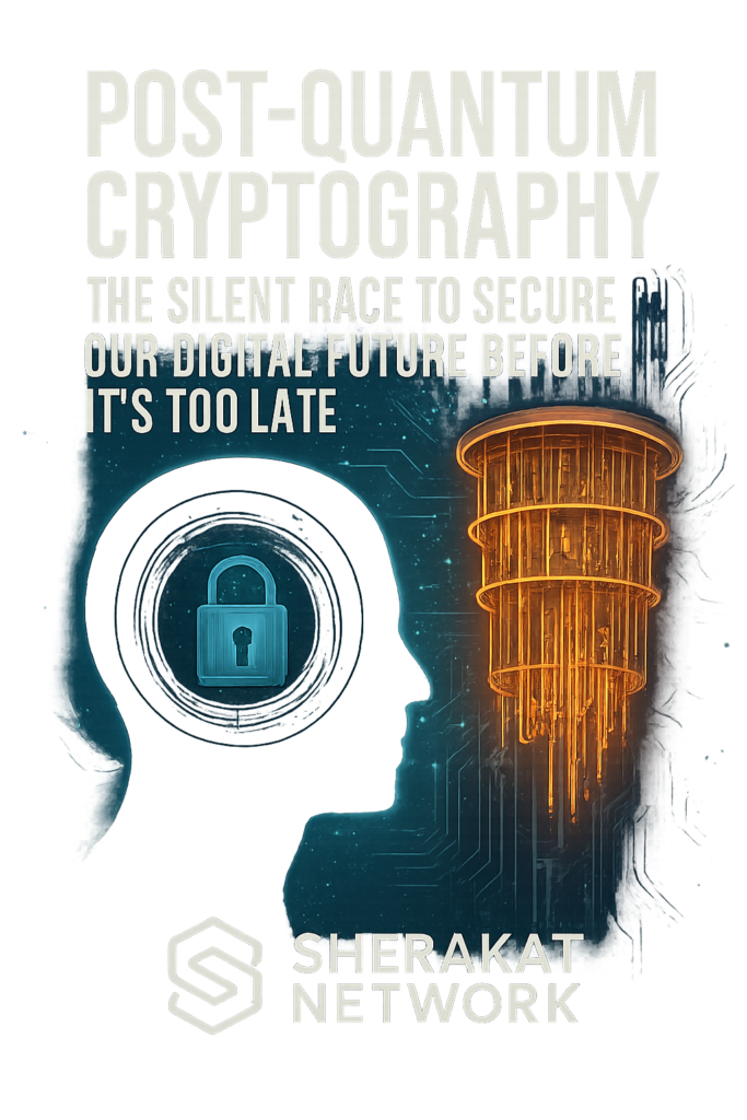Timeline diagram showing the phased migration from classical cryptography through hybrid to full post-quantum cryptography over 5-10 years