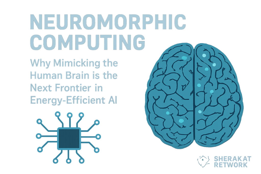Comparison diagram showing the architecture of neuromorphic computing systems versus conventional von Neumann architecture