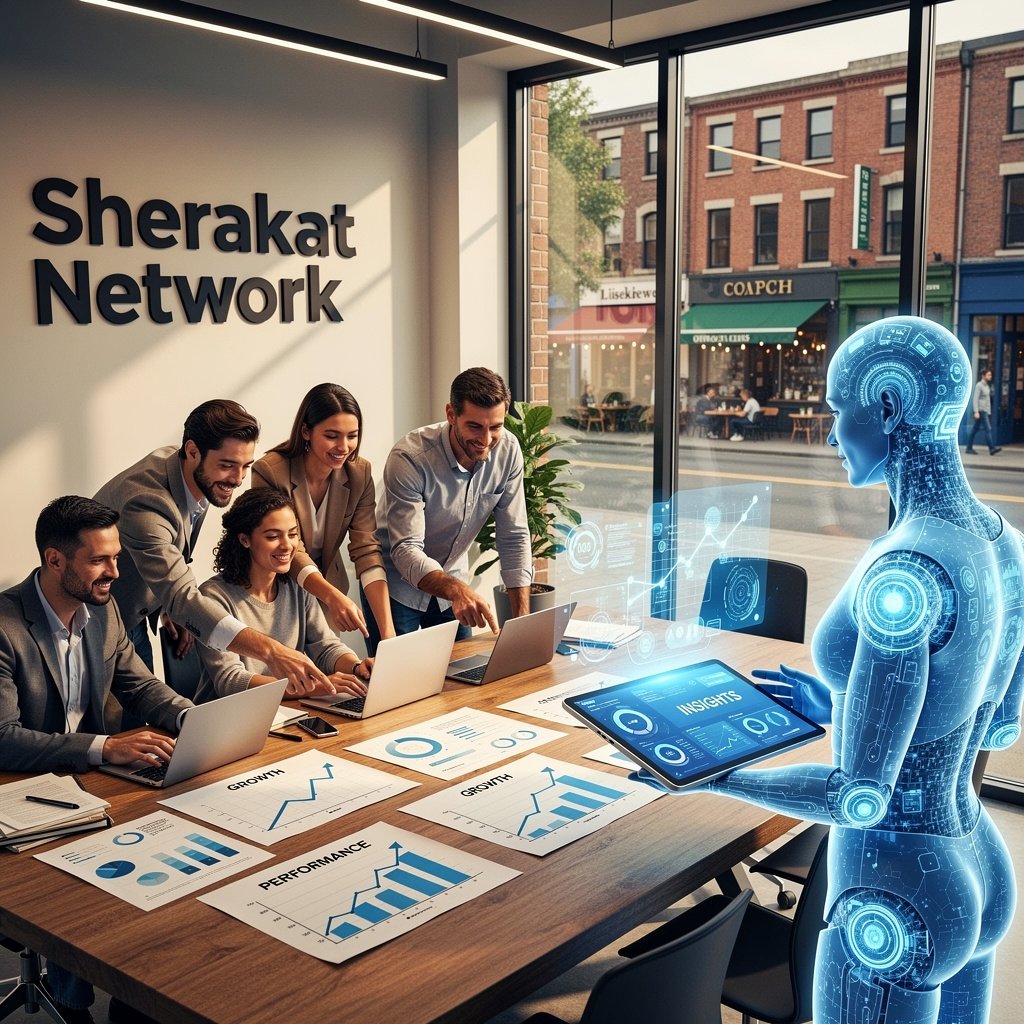 Comprehensive visual diagram showing the seven-pillar human-AI augmentation framework: Readiness Assessment, Role Redesign, Technical Implementation, Workflow Redesign, Cultural Foundation, Performance Optimization, and Ethical Governance