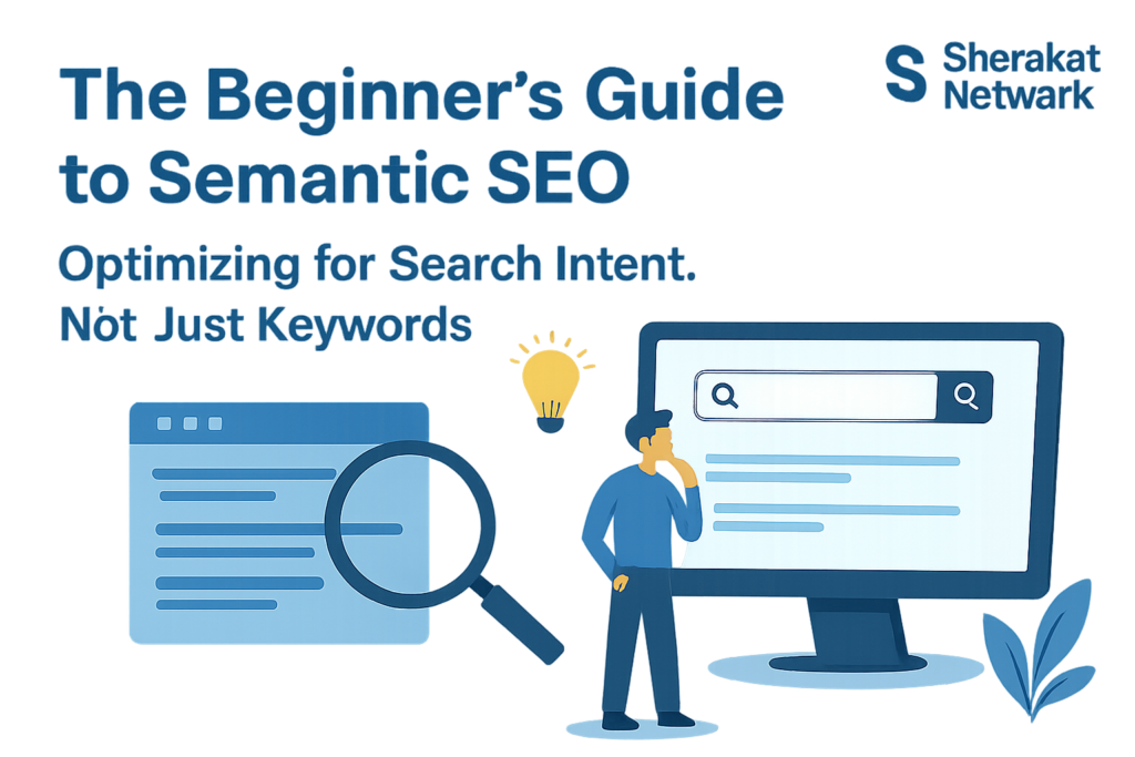 A diagram showing the four types of search intent: Informational (learn something), Navigational (find a site), Commercial (research before buying), and Transactional (complete a purchase).