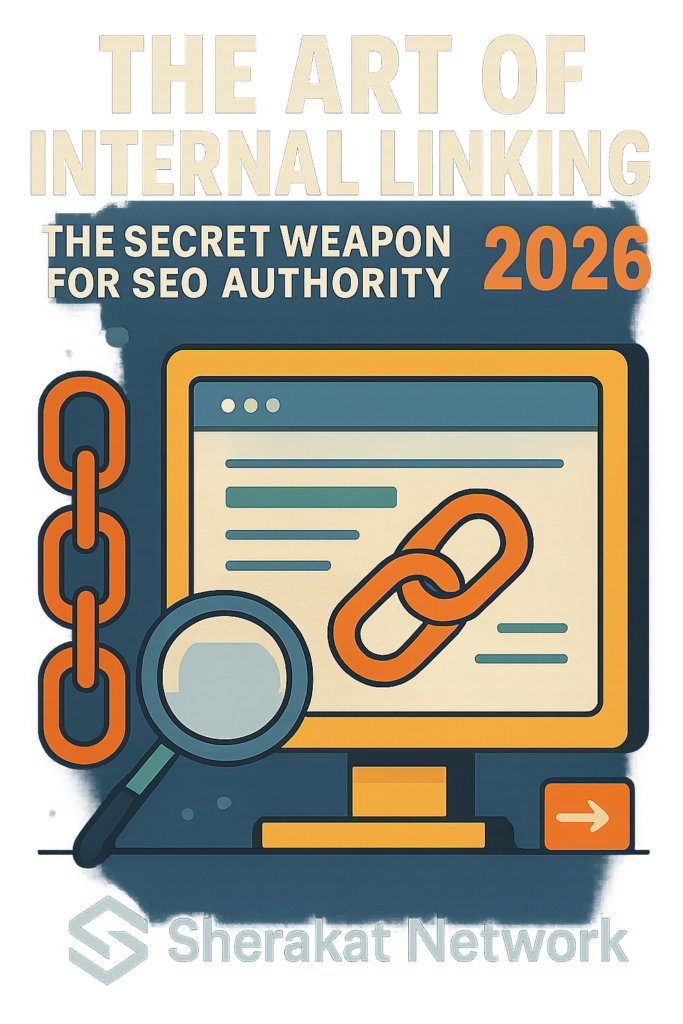 A diagram showing a topic cluster internal linking structure with a central pillar page linking to six cluster articles, and cluster articles linking back to the pillar and to each other.