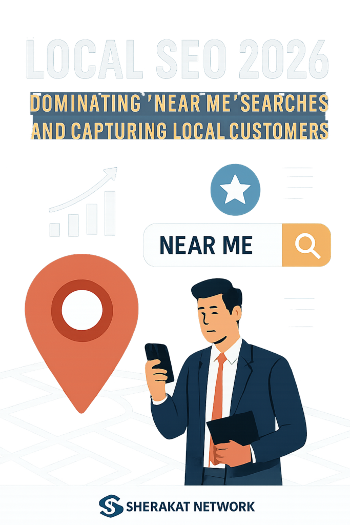 A diagram showing Google search results with the Local Pack (3 business listings with map) at the top, followed by Local Service Ads, then standard organic results.