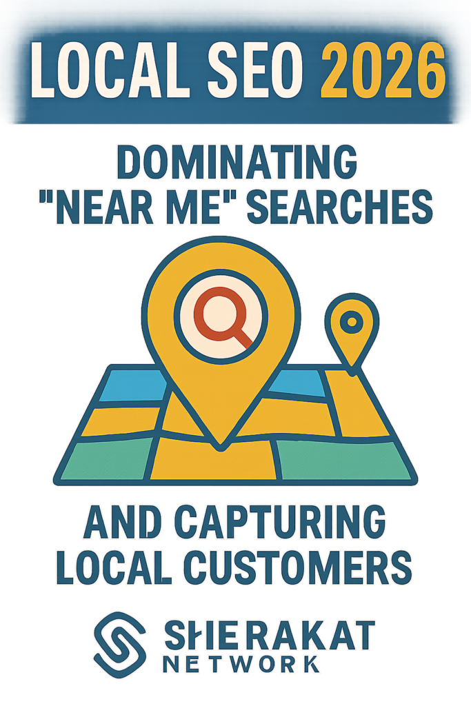 A visual checklist of Google Business Profile optimization tasks including: claim listing, verify address, complete every field, add 20+ photos, choose primary category, add 8+ secondary categories, write description, add products/services, post weekly, respond to reviews.