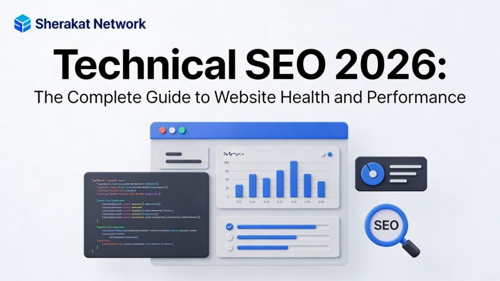 A flowchart showing Google's process: Crawling (discovering URLs via links and sitemaps), Indexing (storing and organizing pages), Rendering (executing JavaScript), and Ranking (serving results).