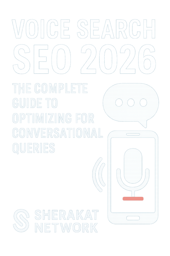 A comparison diagram showing typed search queries (short, fragmented, keyword-focused) versus voice search queries (long, conversational, question-focused).