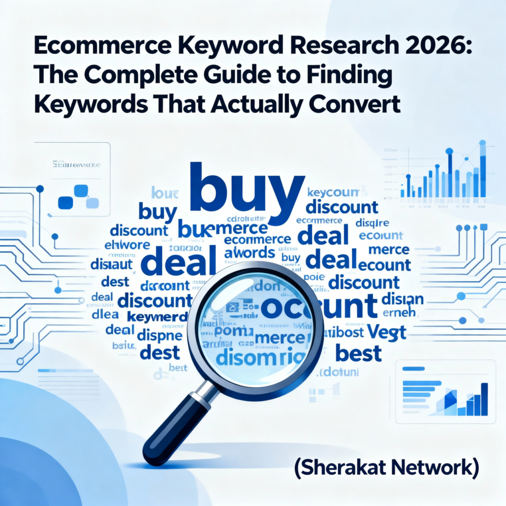 Diagram showing the four types of search intent: Informational (searching for knowledge), Navigational (searching for a specific site), Commercial (researching products before buying), and Transactional (ready to purchase). Each has an example query.