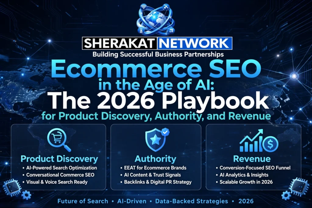 Diagram showing the evolution from Search Engine (retrieves list of blue links) to Answer Engine (generates synthesized answer) to Agentic Commerce (AI shopping assistants that complete purchases). Each stage shows decreasing clicks and increasing AI involvement.