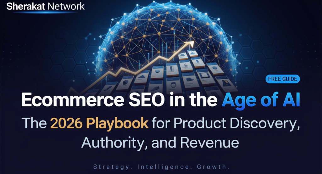 Diagram showing the evolution from Search Engine (retrieves list of blue links) to Answer Engine (generates synthesized answer) to Agentic Commerce (AI shopping assistants that complete purchases). Each stage shows decreasing clicks and increasing AI involvement.