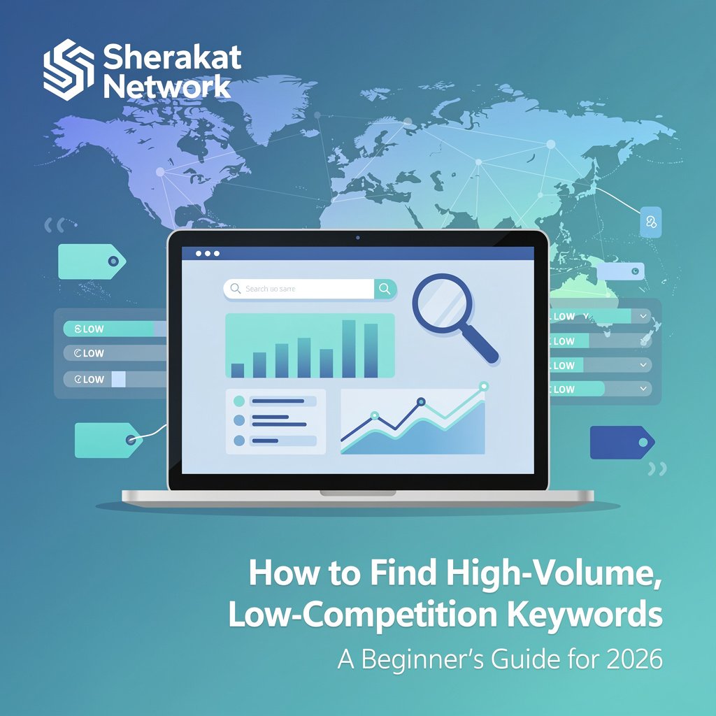 Screenshot of keyword research spreadsheet showing high volume low competition keyword opportunities with difficulty scores and search volumes