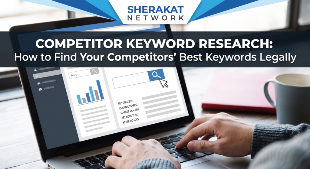 Venn diagram showing keyword overlap between your site and three competitors with gap opportunities highlighted
