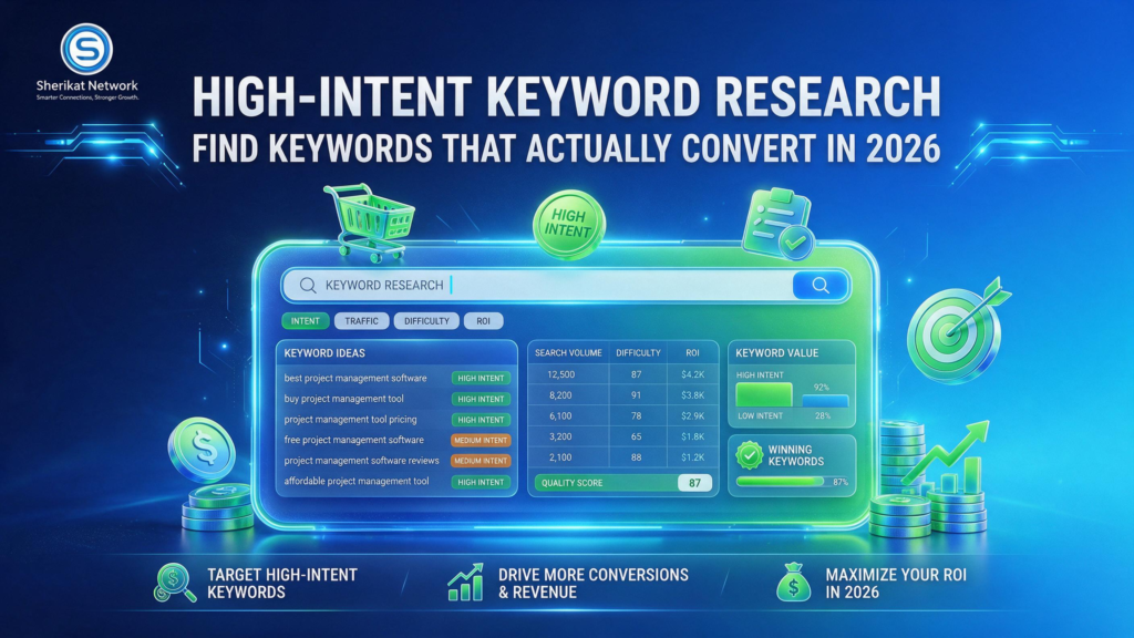 Chart comparing conversion rates for transactional, commercial, and informational keywords in 2026