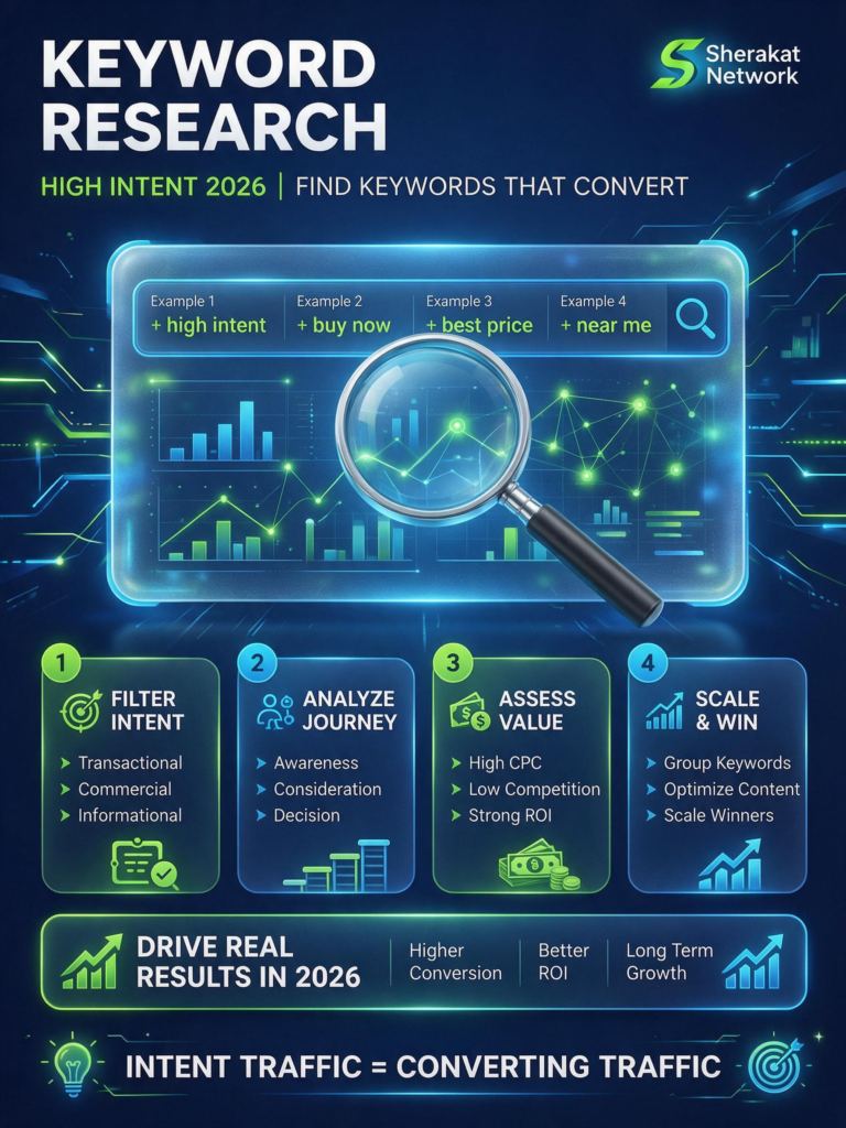 Chart comparing conversion rates for transactional, commercial, and informational keywords in 2026